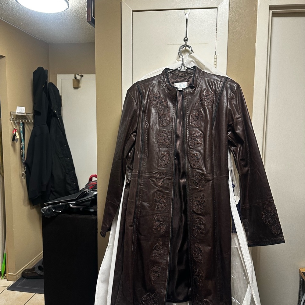 Women's Brown Leather Coat
